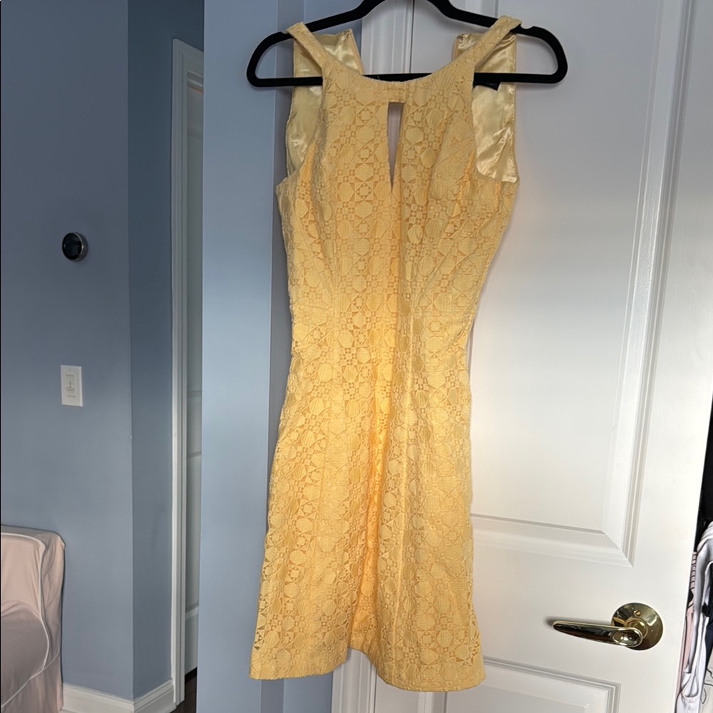 Elegant Yellow Lace Dress